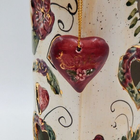 Blue Sky Clayworks Heather Goldminc Heart House Candle Luminary 2001 No Base - Picture 6 of 12